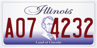 IL license plate A074232