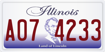 IL license plate A074233