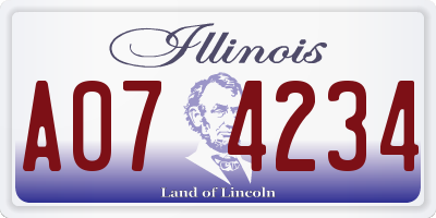IL license plate A074234