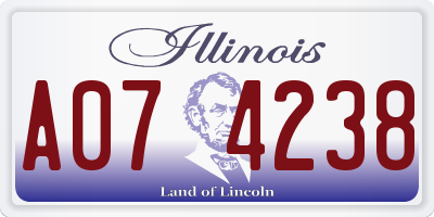 IL license plate A074238