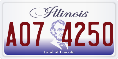 IL license plate A074250