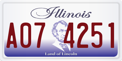 IL license plate A074251
