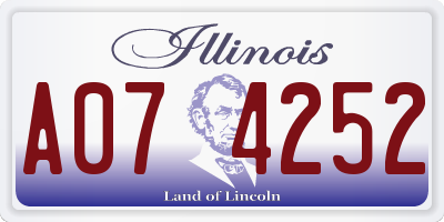 IL license plate A074252