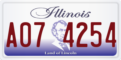 IL license plate A074254