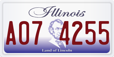 IL license plate A074255