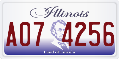IL license plate A074256