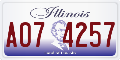 IL license plate A074257