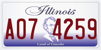 IL license plate A074259