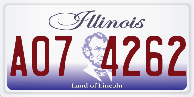 IL license plate A074262