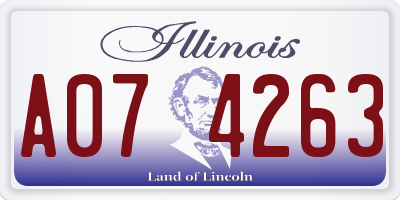 IL license plate A074263
