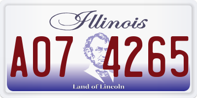 IL license plate A074265