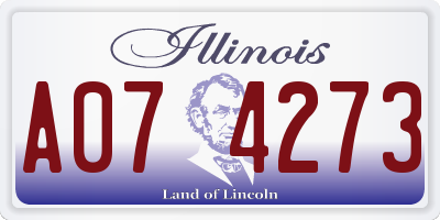IL license plate A074273