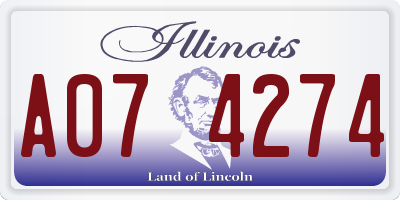 IL license plate A074274