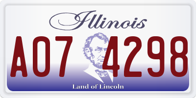 IL license plate A074298