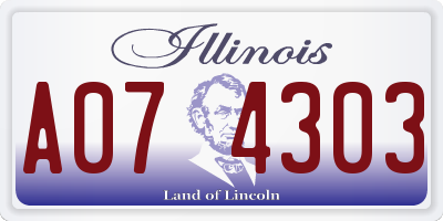IL license plate A074303