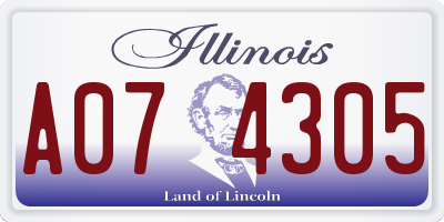 IL license plate A074305