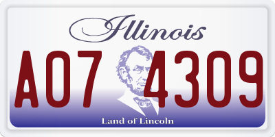 IL license plate A074309