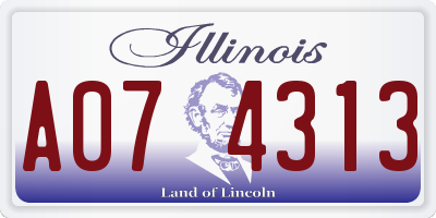 IL license plate A074313