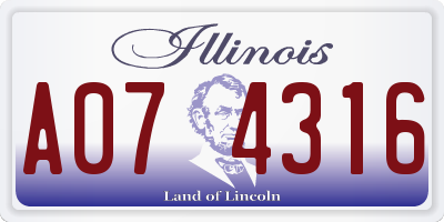 IL license plate A074316