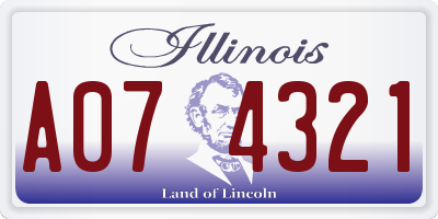 IL license plate A074321