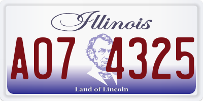 IL license plate A074325