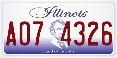 IL license plate A074326