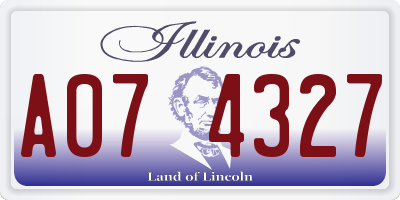 IL license plate A074327