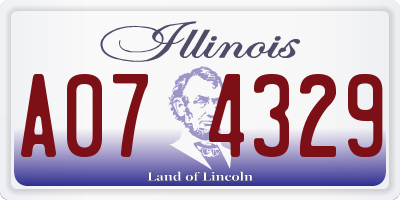 IL license plate A074329