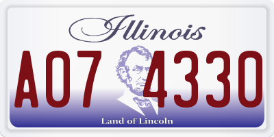 IL license plate A074330