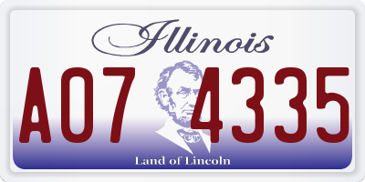 IL license plate A074335