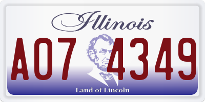 IL license plate A074349