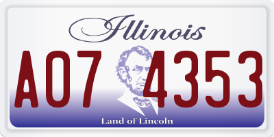 IL license plate A074353