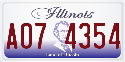 IL license plate A074354