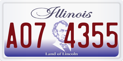 IL license plate A074355