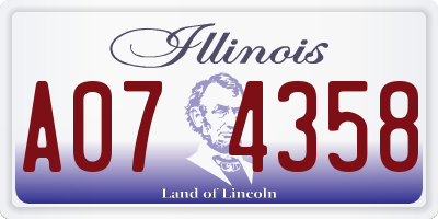 IL license plate A074358