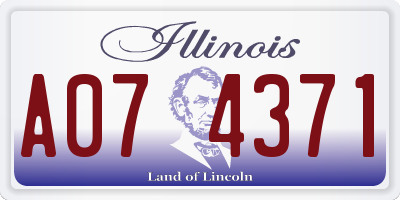 IL license plate A074371