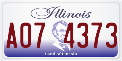 IL license plate A074373