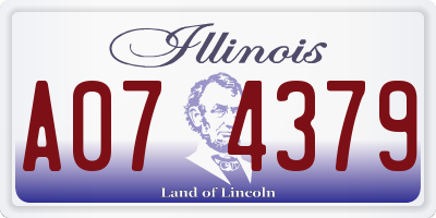 IL license plate A074379