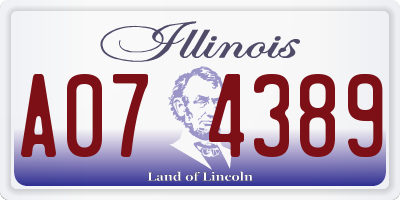 IL license plate A074389