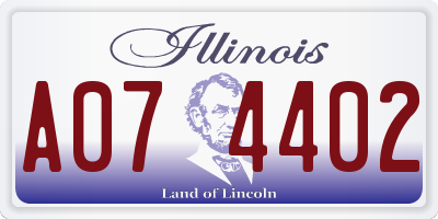 IL license plate A074402