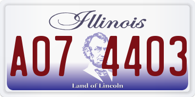 IL license plate A074403