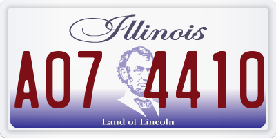 IL license plate A074410