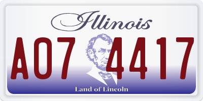 IL license plate A074417