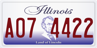 IL license plate A074422