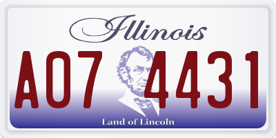 IL license plate A074431