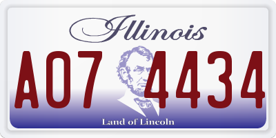IL license plate A074434
