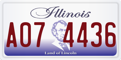 IL license plate A074436