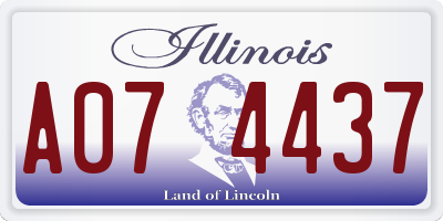 IL license plate A074437