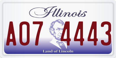 IL license plate A074443