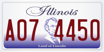 IL license plate A074450